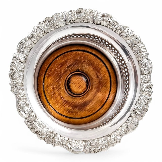 19th Century English Rococo Silver Plated Bottle Coasters, 1890s, Set of 2 For Sale - Image 15 of 18