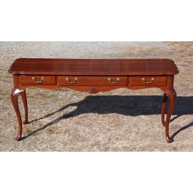 Traditional Ethan Allen Court Solid Cherry Console Entry Sofa