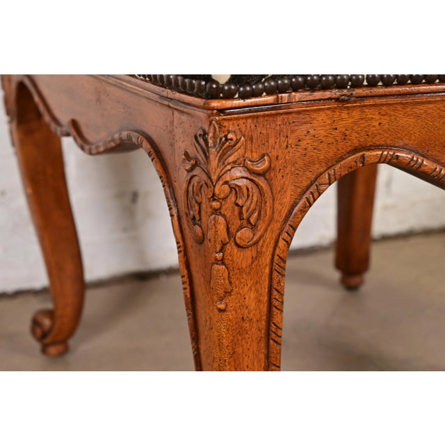 Baker Furniture French Provincial Louis XV Carved Walnut Dining Chairs, Set of Six For Sale - Image 10 of 15