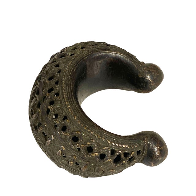 1980s Vintage Benin Bronze Bracelet Trade Currency Nigeria For Sale - Image 5 of 6