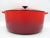 What a stunner! This enormous ROUND Le Creuset stock pot in Cerise red is scarce. We've seen many a Le Creuset dutch ovens...
