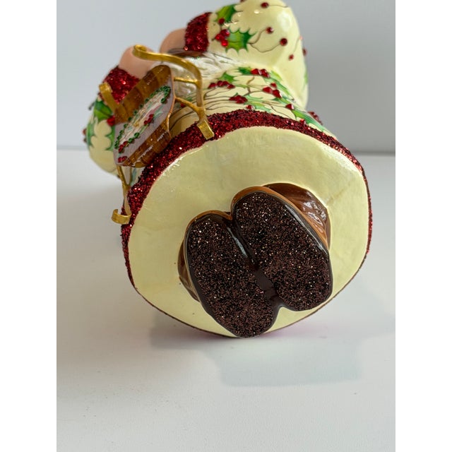 Patricia Breen “Holly’s” Santa Hand-Painted Glass Christmas Ornament For Sale - Image 9 of 12