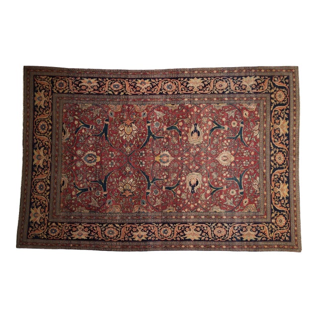 Antique Fine Tabriz Carpet - 6'10" x 10'5" For Sale