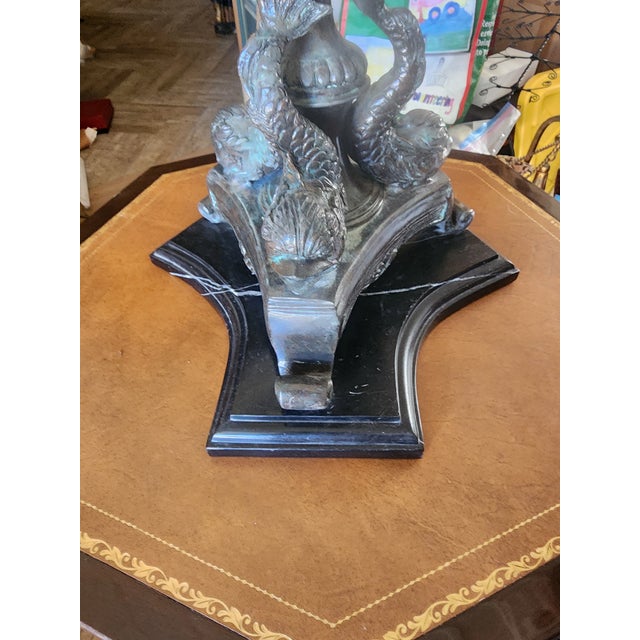 Brown Grand Tour Style Patinated Bronze Lamp For Sale - Image 8 of 12