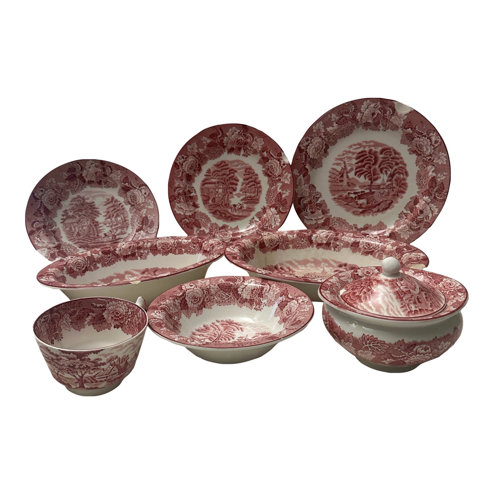 1940s Woods Wear Enoch Woods English Scenery Dinnerware Set- 8 Pieces ...