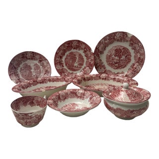 1940s Woods Wear Enoch Woods English Scenery Dinnerware Set- 8 Pieces For Sale