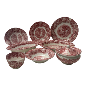 1940s Woods Wear Enoch Woods English Scenery Dinnerware Set- 8 Pieces