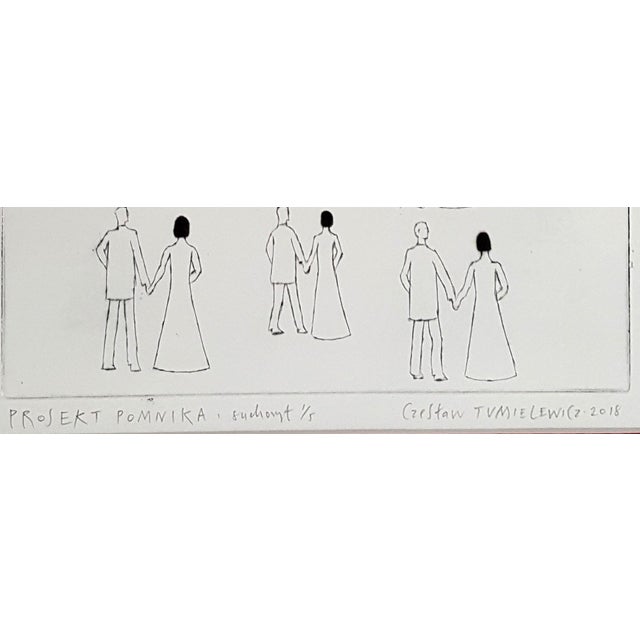 Czeslaw Tumielewicz, Design of a Monument, 2018, Etching For Sale - Image 4 of 6