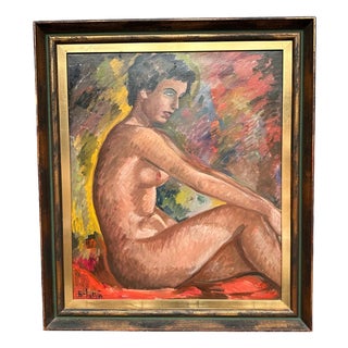 Bendt Lauritzen, Nude Study, 1950s, Oil on Canvas, Framed For Sale