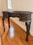 French Provincial Vintage Ornately Carved Wood Console Table With Basket-Weave Detailing For Sale - Image 3 of 10