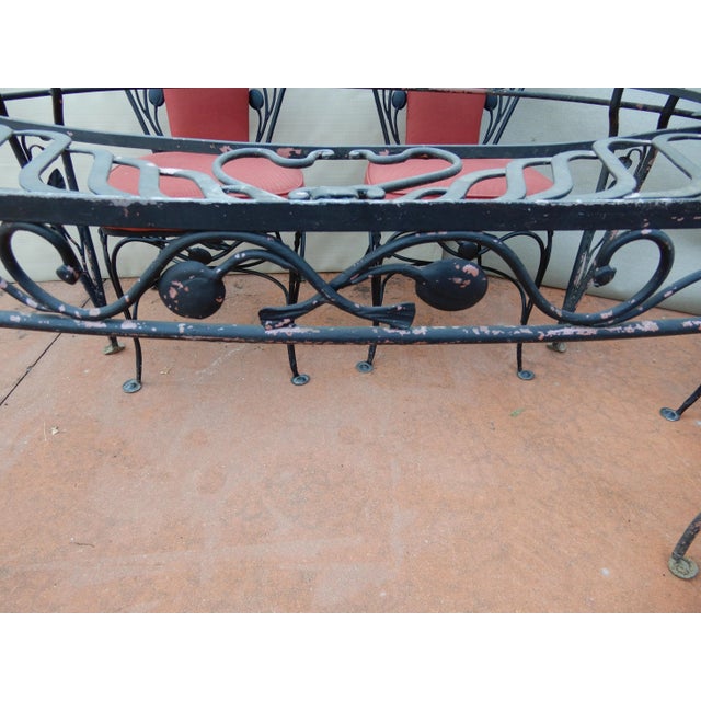 Hollywood Regency Salterini Wrought Iron Indoor Dining Table & 6 Chairs For Sale - Image 3 of 13