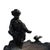 Black Antique Figural Cherub & Seashell Cast Iron Garden Birdbath C1920 For Sale - Image 8 of 13