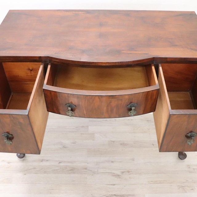 Walnut Veneer Writing Desk, 1900s For Sale - Image 4 of 12