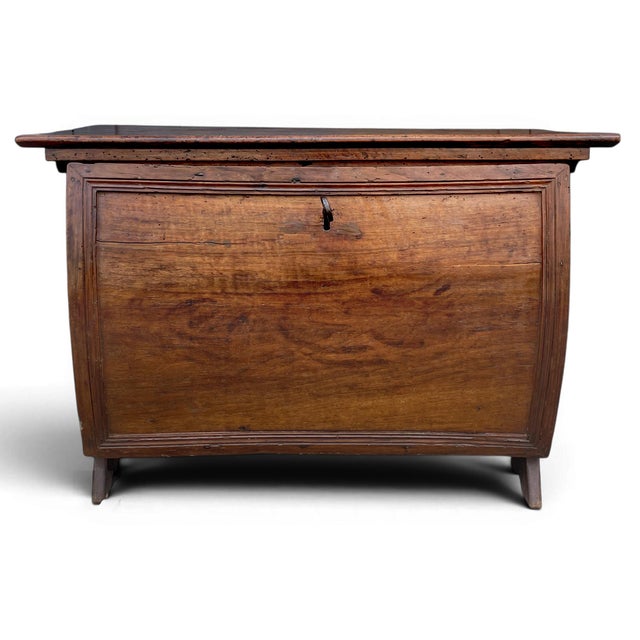 Antique Walnut and Oak Bombé Front Chest For Sale - Image 4 of 13