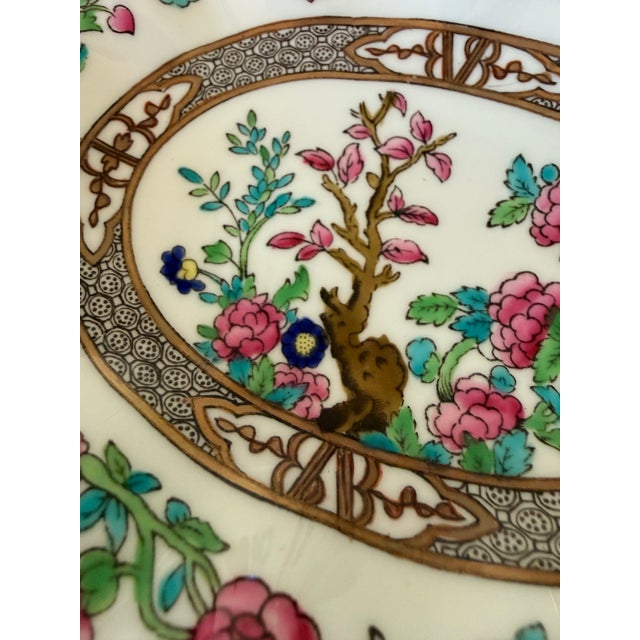 Early 20th Century Pair of English Coalport Indian Tree Petite Scalloped Bone China Dishes, Circa 1930s For Sale - Image 5 of 6