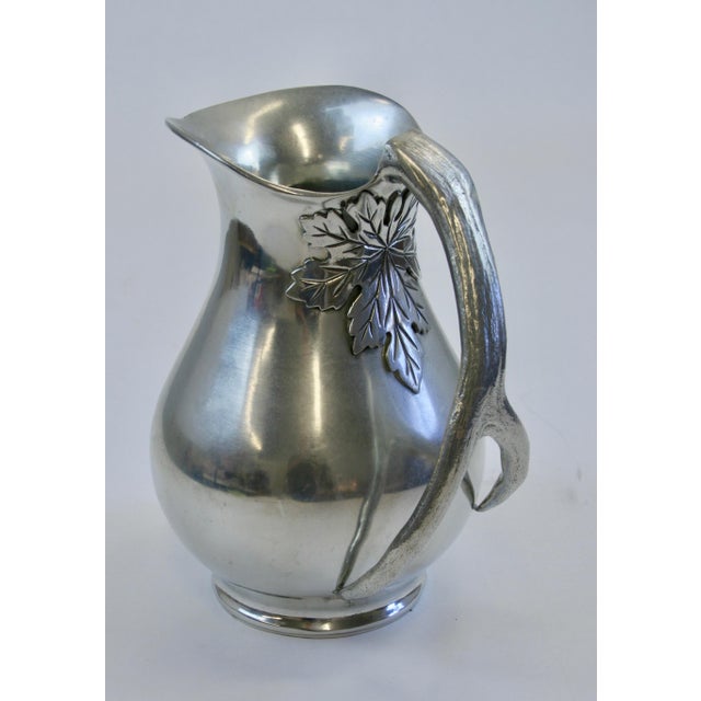 Rustic European Cippola Italian Pewter Tray & Pitcher Set - 2 Pieces For Sale - Image 3 of 11