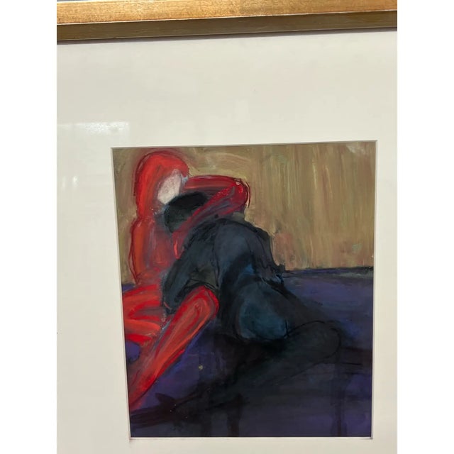 Drawing/Sketching Materials Nancy Willis Two Spies in Red Painting, Circa 1980 For Sale - Image 7 of 11