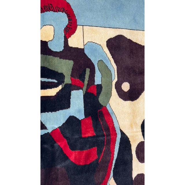 Mid 20th Century French Mid Century Wool Rug 5'0" X 6'2'' For Sale - Image 5 of 11