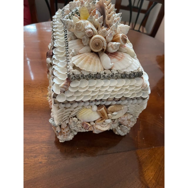 Unique sea shell shells richly encrusted 12” treasure jewelry box in Maitland Smith style. All natural shells. Great decor...