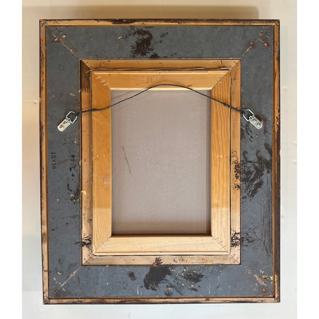 1950s Mid Century Rooster Oil Painting With Spanish Baroque Style Frame For Sale - Image 18 of 18