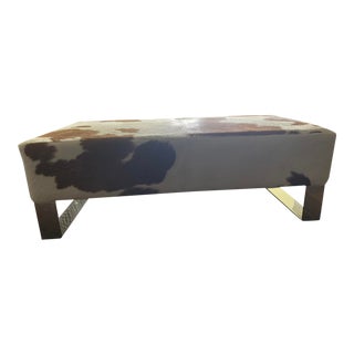 Custom Made Cowhide Ottoman For Sale