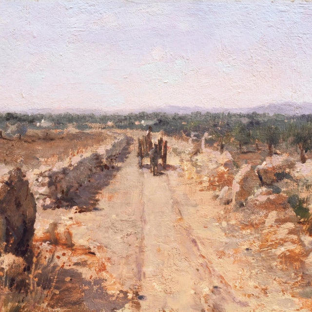 1950s 'Landscape Outside Bari' by Franco Colella, Italian Impressionist, Apulian Oil, Machiaioli For Sale - Image 5 of 12