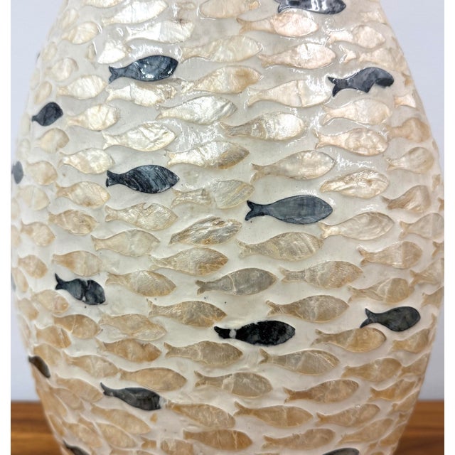Vintage Fish Inlay Vase For Sale In West Palm - Image 6 of 7