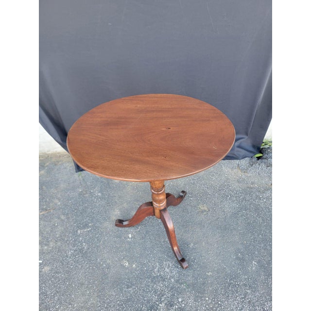 19th Century American Cherry Candle Stand Table Refurbished For Sale - Image 16 of 18