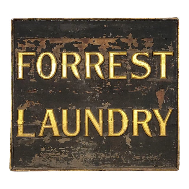 Large Folk Art Gilded and Painted Sign, u.s.a. Circa 1900 For Sale