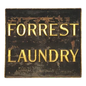 Large Folk Art Gilded and Painted Sign, u.s.a. Circa 1900