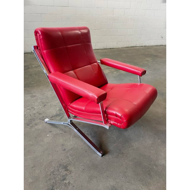 Mid-Century Red Lounge Chair, 1970s For Sale - Image 9 of 9