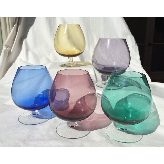 MidCentury Multi Colored Brandy Snifter Glasses Chairish