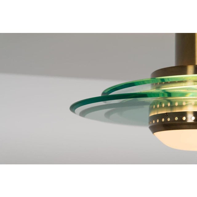 Brass and Glass 2079 Ceiling Lamp by Max Ingrand for Fontana Arte, Italy, 1960s For Sale - Image 3 of 17