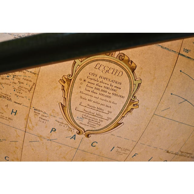 Replogle Globes Replogle "Finley" Illuminated Floor Globe on Mahogany Stand Electric For Sale - Image 4 of 9