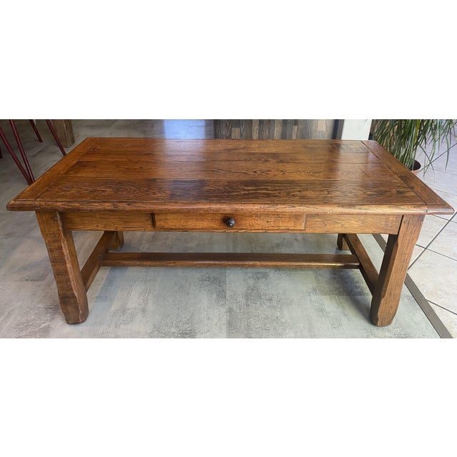 Vintage Rustic Farmhouse Coffee Table in Oak, 1950 For Sale - Image 14 of 18