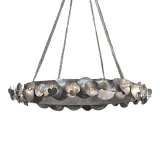 Contemporary Ochre Eucalyptus Chandelier Round Single Tier For Sale