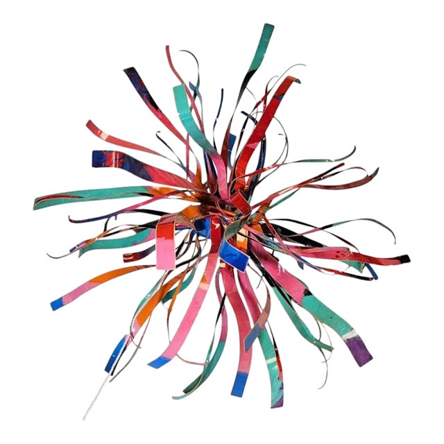 1980s Dorothy Gillespie Enamel on Aluminum 3d Orb Abstraction For Sale