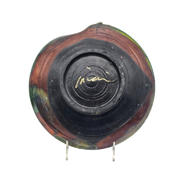 Ceramic Joy Imai Studio Ceramic Frog Bowl in Iridescent Copper and Green, 11" For Sale - Image 7 of 9