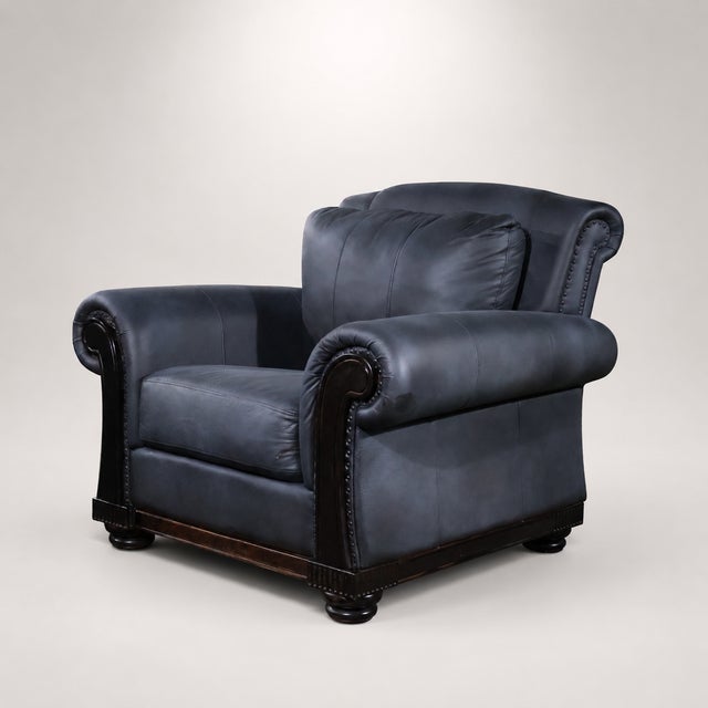 2020s Loom Shadow Heritage Black Leather Sofa For Sale - Image 5 of 12