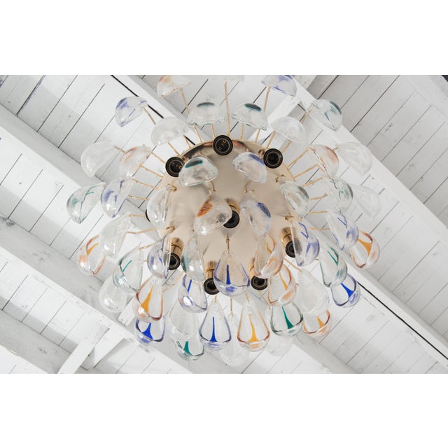 Blue Mid-Century Modern Murano Blown Glass Chandelier, 1960s For Sale - Image 8 of 12