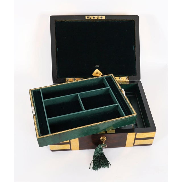 Antique Victorian Gonçalo Alves Jewellery Casket from F. L. Hausburg, 1800s For Sale - Image 11 of 18