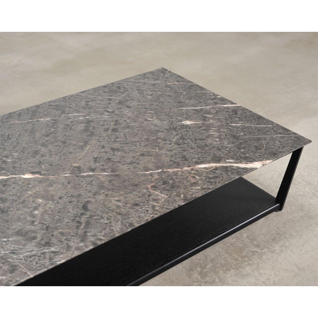 Metal Camerich Element Marble and Steel Coffee Cocktail Table 4 Ft For Sale - Image 7 of 18