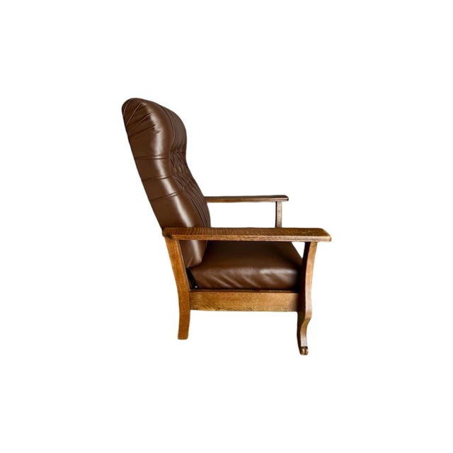 1900 - 1909 Antique 1900's "The Kelly Automatic Morris Reclining Chair" For Sale - Image 5 of 14