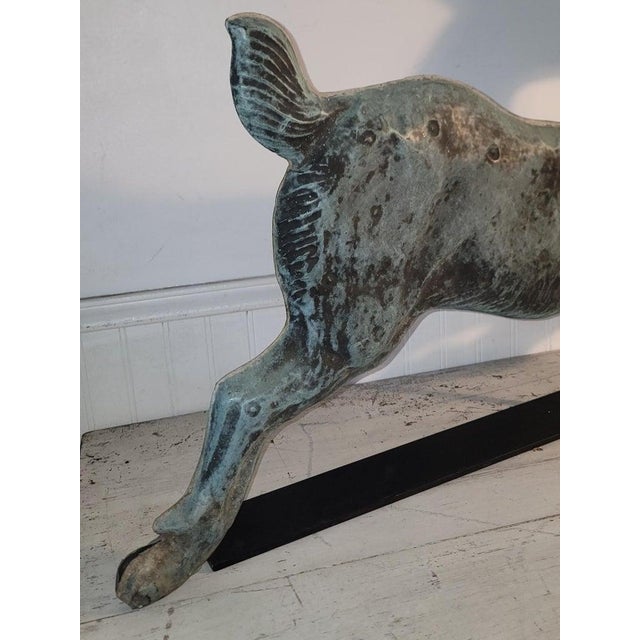 20th Century Full Body Copper Deer Weather Vane Mounted For Sale In Los Angeles - Image 6 of 9