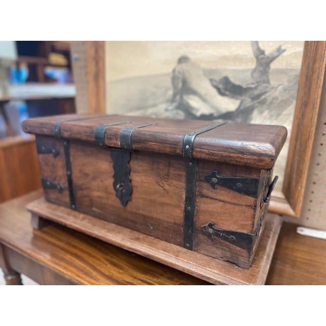 Rustic 1970s Vintage Rustic Wooden Decorative Storage Trunk. For Sale - Image 3 of 9