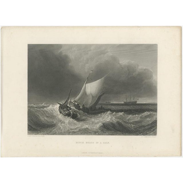 After J.M.W. Turner, Dutch Boats in a Gale, 1880, Engraving For Sale - Image 3 of 9