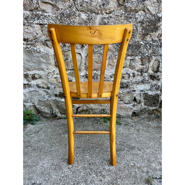 Wood Beechwood Bistro Chairs from Luterma, France, 1950, Set of 6 For Sale - Image 7 of 14