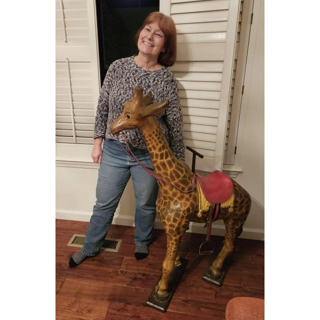 Rare French Diminutive Carved Carousel Giraffe, Circa 1930 For Sale - Image 11 of 11