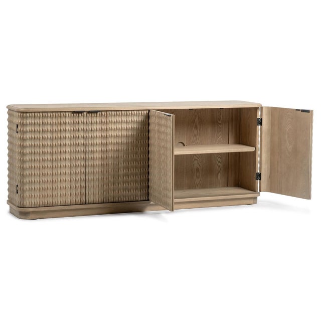 Rippled Elm Four-Door Sideboard For Sale - Image 4 of 7