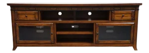 Legends Furniture Sierra Collection Cherry Southwestern Rustic Americana Style 76" Media Console Za-S1476